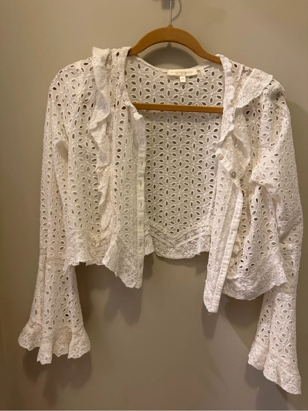 Hawthorn Cotton Eyelet Blouse love shank fancy cardigan - Picture 7 of 7